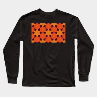 retro seventies style geometrical pattern Long Sleeve T-Shirt